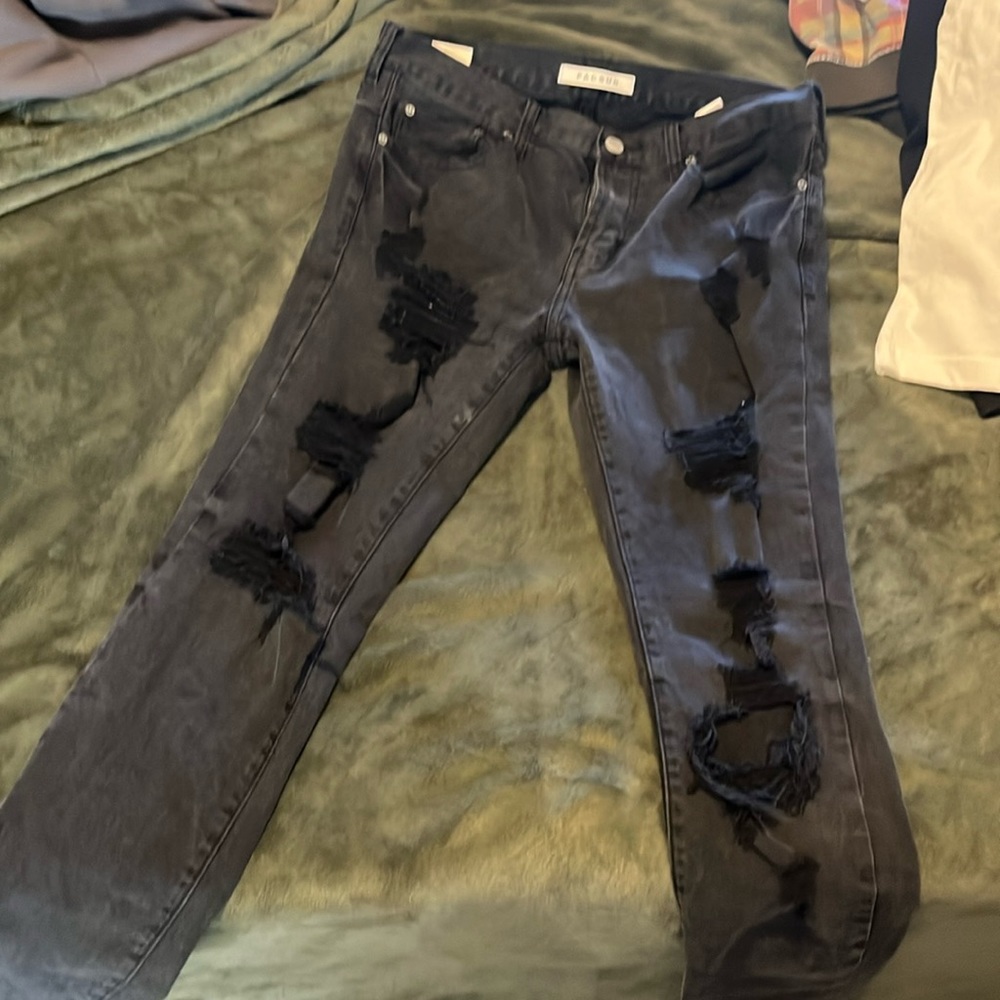Pacsun black skinny stacked ripped jeans 30/32
